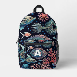 Custom Monogram Ocean Life Backpack