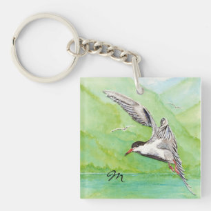 Custom Monogram or Name Common Tern Bird Key Ring