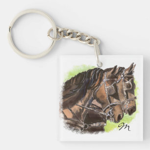 Custom Monogram or Name Horse Team Key Ring