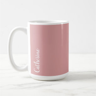 Custom monogram, orchid pink with script type coffee mug