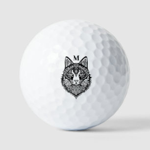 Custom Monogram Ornamental Cat Golf Balls