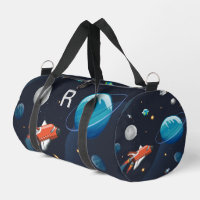 Custom Monogram Outer Space Shuttle Moon Stars