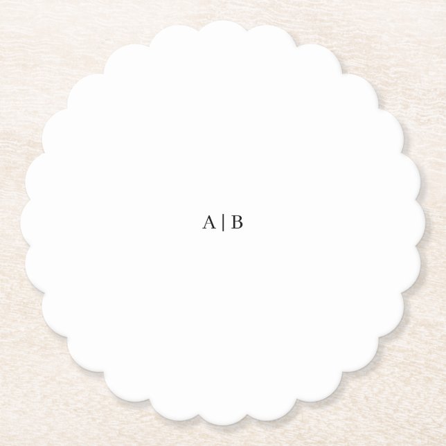 Custom Monogram Paper Coaster (Front)