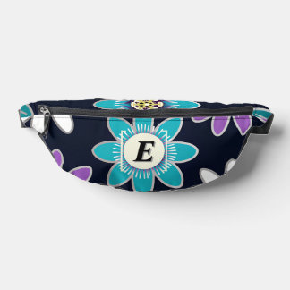 Custom Monogram Passion Flower Floral Fanny Pack
