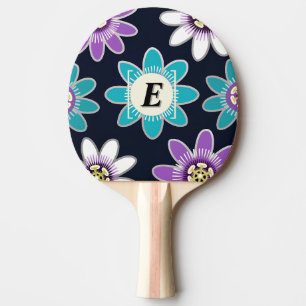 Custom Monogram Passion Flower Ping Pong Paddle