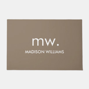 Custom Monogram Pastel Elegant Stylish Modern Doormat