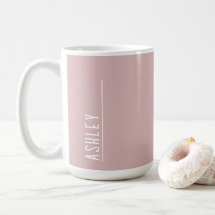 Custom monogram, pastel pink modern  coffee mug