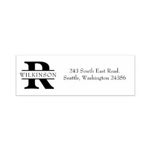Custom Monogram Personalised Address Self-inking Stamp
