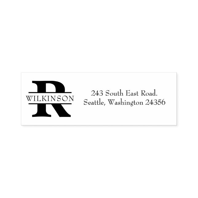Custom Monogram Personalised Address Self-inking Stamp (Design)