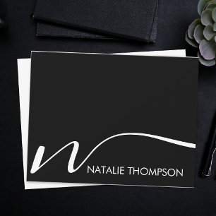 Custom Monogram Personalised With Name Cool Black Card
