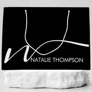Custom Monogram Personalised With Name Cool Black Large Gift Bag