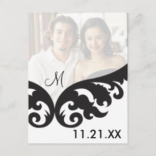 Custom Monogram Photo Save The Dates Announcement Postcard