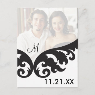 Custom Monogram Photo Save The Dates Announcement Postcard