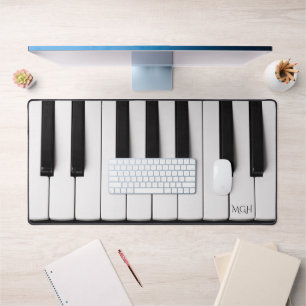 Custom Monogram Piano Keys Desk Mat