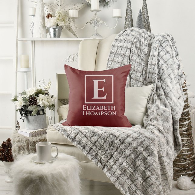 Custom Monogram Pink and Purple Floral Botanical Cushion (Creator Uploaded)