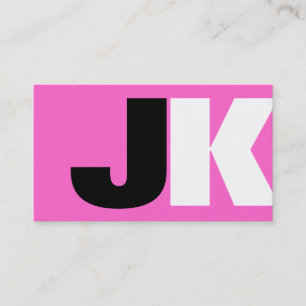 Custom Monogram Pink Business Card