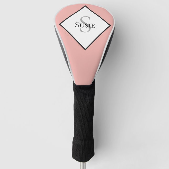 Custom Monogram Pink Golf Head Cover (Front)