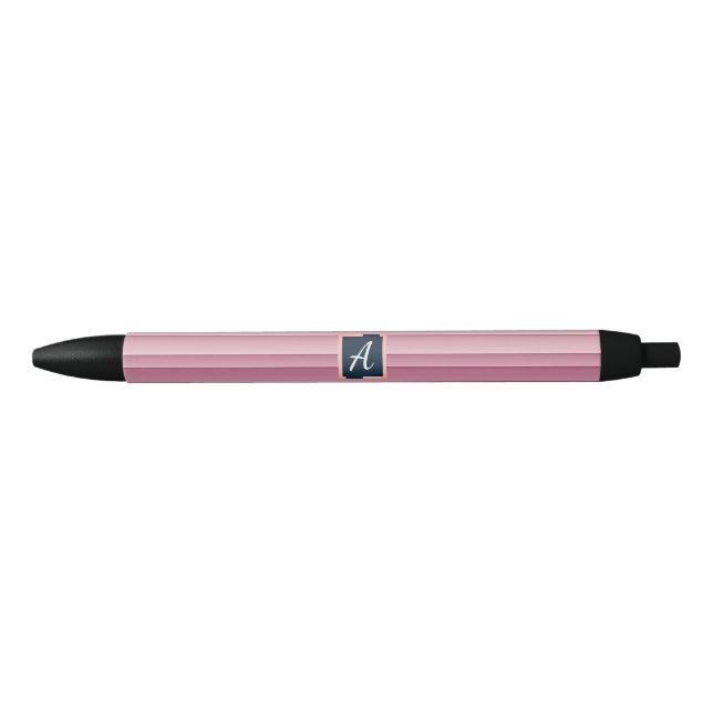 Custom Monogram Pink Gradient Vertical  Black Ink Pen (Front)