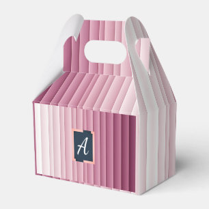 Custom Monogram Pink Gradient Vertical Favor Boxes