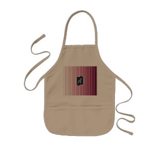 Custom Monogram Pink Gradient Vertical Kids Apron