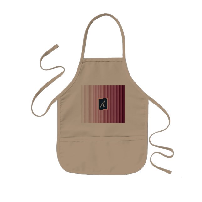 Custom Monogram Pink Gradient Vertical Kids Apron (Front)