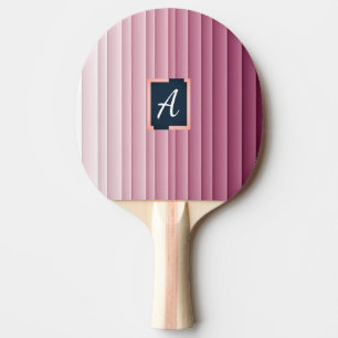 Custom Monogram Pink Gradient Vertical Ping Pong Paddle