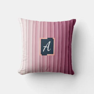 Custom Monogram Pink Gradient Vertical Throw Pillo Cushion