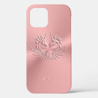 Custom Monogram, Pink, Scaly Dragon Heart Case-Mat