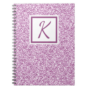 Custom Monogram Pink Sparkle Notebook