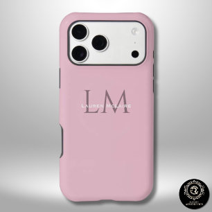 Custom Monogram Pink Taupe iPhone Tough Case