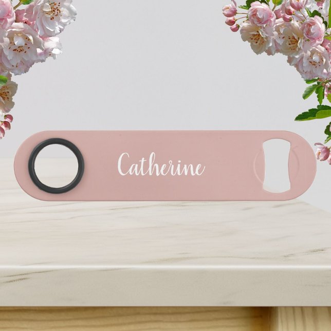 Custom monogram - Pink with script text Bar Key (Creator Uploaded)