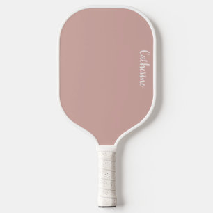 Custom monogram, pink with script typography  pickleball paddle