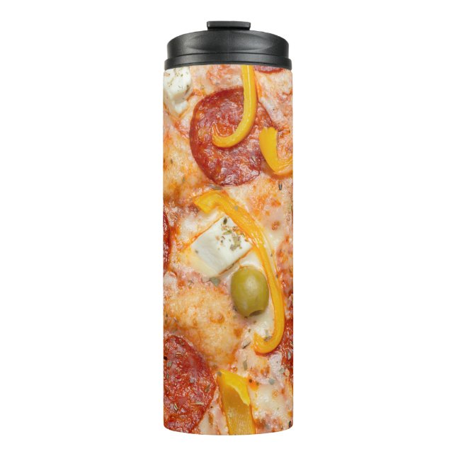 Custom monogram PIZZA tumbler (Front)