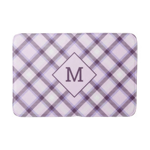 Custom Monogram Plaid / Tartan Pattern Bath Mat