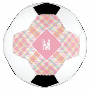 Custom Monogram Plaid / Tartan Pattern Football