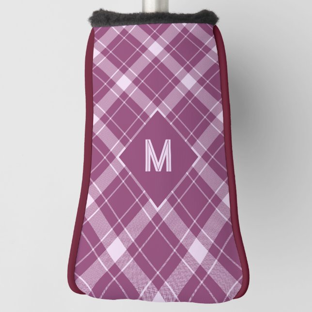Custom Monogram Plaid / Tartan Pattern Golf Head Cover (Rotate 90)
