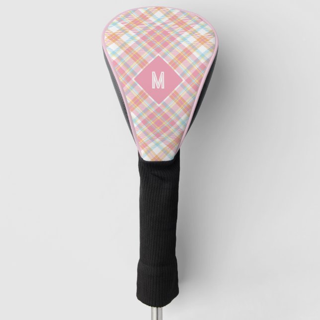 Custom Monogram Plaid / Tartan Pattern Golf Head Cover (Front)