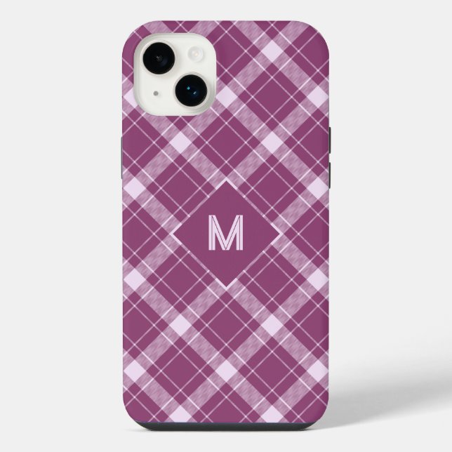 Custom Monogram Plaid / Tartan Pattern iPhone Case (Back)