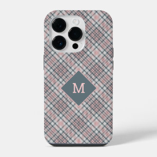 Custom Monogram Plaid / Tartan Pattern iPhone 14 Pro Case