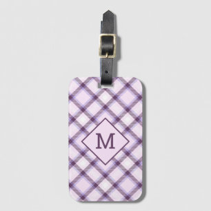 Custom Monogram Plaid / Tartan Pattern Luggage Tag