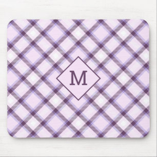 Custom Monogram Plaid / Tartan Pattern Mouse Mat