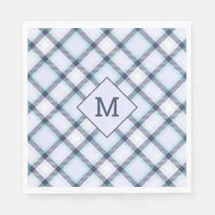 Custom Monogram Plaid / Tartan Pattern Napkin