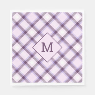 Custom Monogram Plaid / Tartan Pattern Napkin