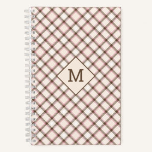 Custom Monogram Plaid / Tartan Pattern Notebook