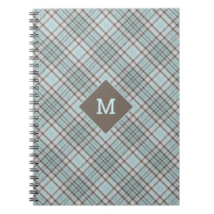 Custom Monogram Plaid / Tartan Pattern Notebook