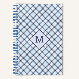 Custom Monogram Plaid / Tartan Pattern Notebook