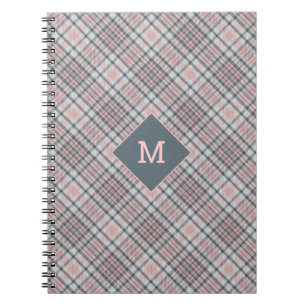 Custom Monogram Plaid / Tartan Pattern Notebook