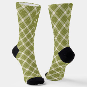 Custom Monogram Plaid / Tartan Pattern Socks