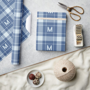 Custom Monogram Plaid / Tartan Pattern Wrapping Paper