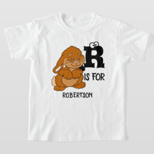 Custom monogram R is for cute adorable rabbit T-Shirt